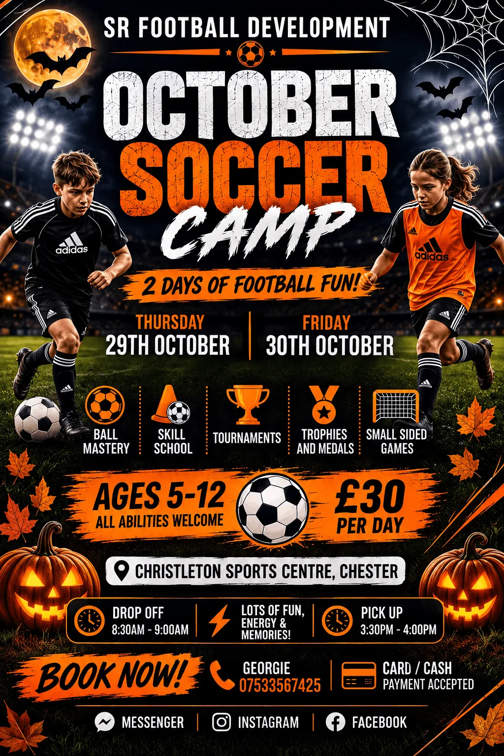 October Half Term Soccer Camp poster